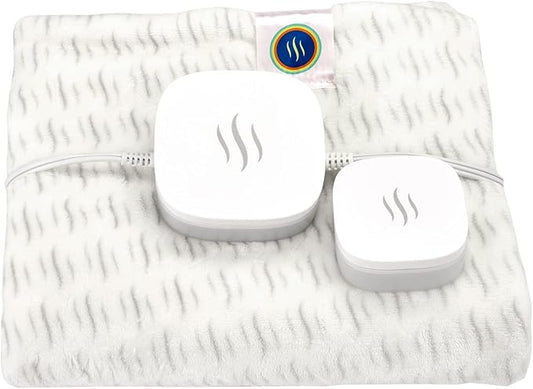 Hidden Heat Electric Couch Cushion Warmer by Spotwarm; Wireless RF Remote, Microplush Flannel Heated Seat or Single User Bed Warmer 17” by 20”