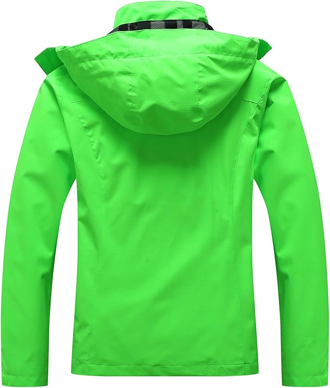 Women's Waterproof Raincoat Lightweight Rain Jacket Detachable Hood Travel Outdoor