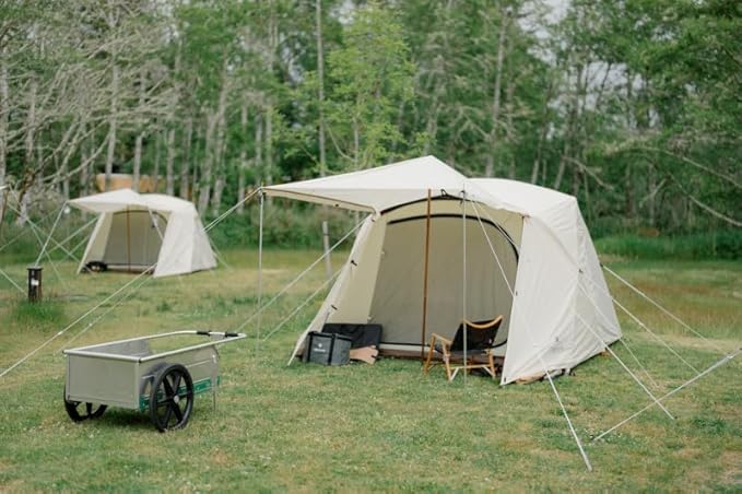 Snow Peak Alpha Breeze Tent, Camping Tent, Easy Set Up, Water Repellent, UV-Protective Finish, Ivory, 4 Person