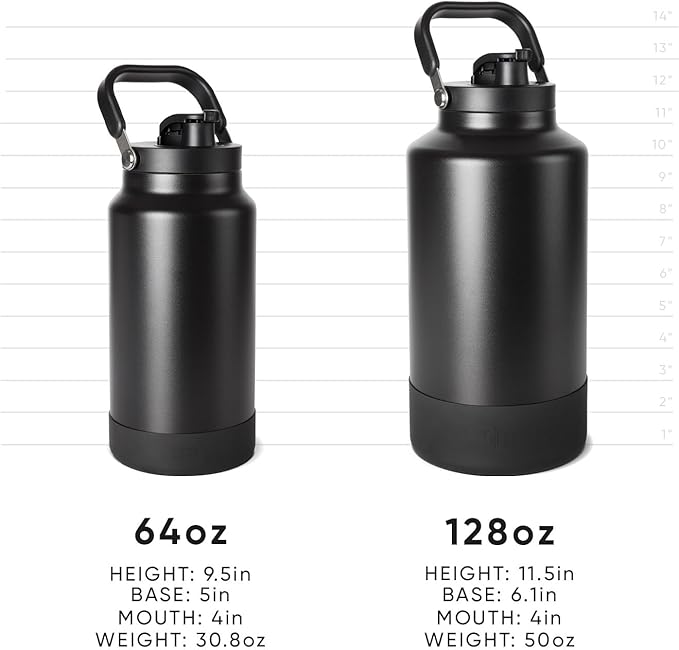 Simple Modern Trek Pivot | Half Gallon Water Bottle Jug with Handle & Boot | Interchangeable Straw & Chug Lids | Large Insulated Stainless Steel | Sports Camping Outdoors | 64oz, Sea Glass Sage