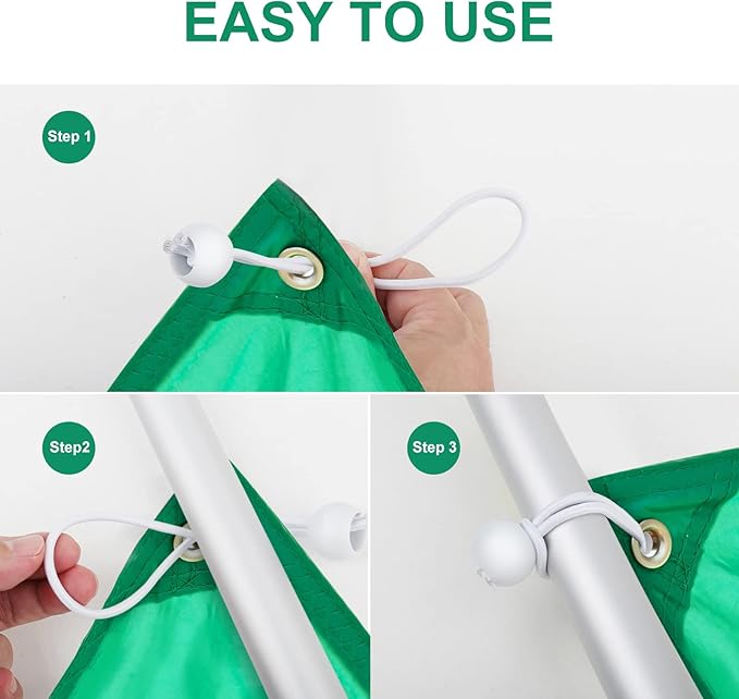 50PCS Mini White Ball Bungee Cords, 4 Inch Heavy Duty Outdoor Bungee Cord with Balls, Tarp Tie Down Bungee Balls for Shelter, Camping, Cargo,Tent Poles UV Resistant