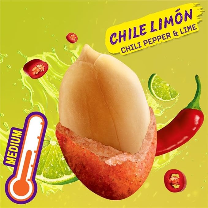 Takis Chile Limon Hot Nuts 3 ct, 12 pc / 3.2 oz Snack Size Case, Chili Pepper & Lime Flavored Mild Spicy Double-Crunch Peanuts