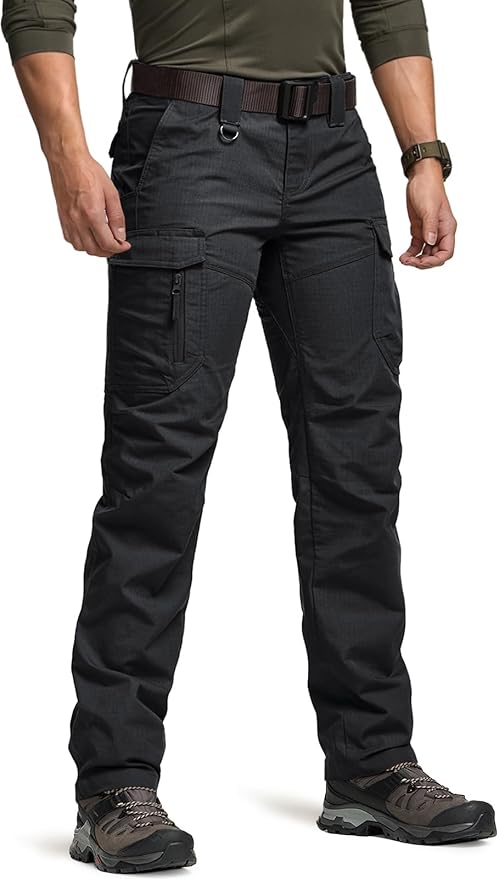 CQR Women's Flex Stretch Tactical Pants, Water Resistant Ripstop Cargo Work Pants with Pockets for Outdoor & Hiking