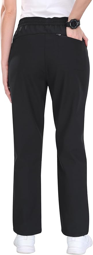 MoFiz Women's Waterproof Insulated Snow Pants Fleece Lined Winter Ski Hiking Pants Warm Outdoor Softshell with Elastic Waist