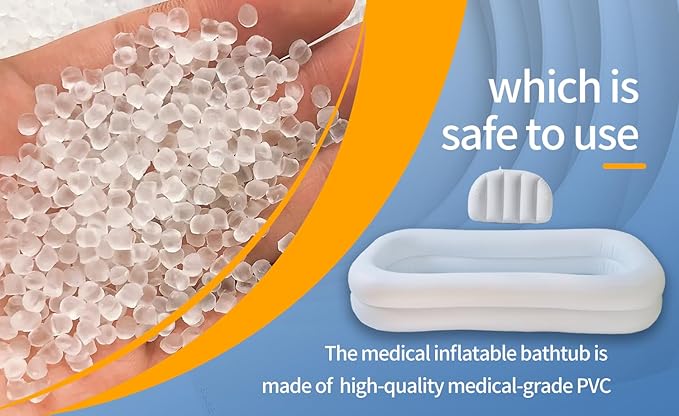 Medical Inflatable Bathtub,Inflatable Bed Bath,Medical PVC Bedside Shower Bathtub Kit,Bed Baths for The Disabled,Bed Tub+Bedside Water Bag+Electric air Pump+Medical Inflatable Shampoo Basin