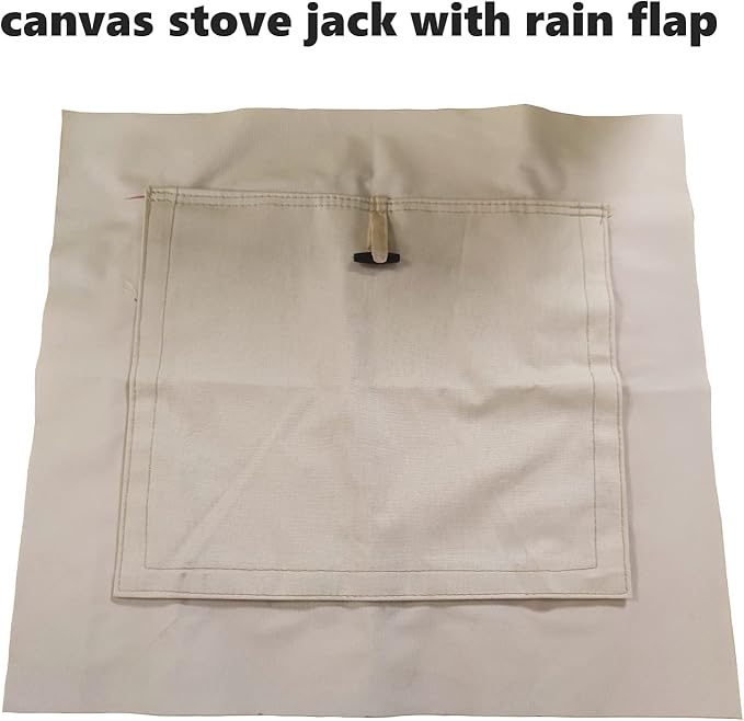 DANCHEL OUTDOOR Stove Jack Kit with Rain Flap Cover for Dia. 4''/5.85'', Fire Resistant Wood Stove Hole for Canvas Tent Hot Tent Chimney, Side Wall A/C 4 Season