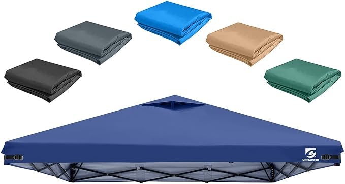 10x10 Pop Up Canopy Replacement Top Cover with Air Vent for Straight Leg Canopy Tent, Waterproof for Outdoor Garden Patio Camping Sun Shade(Top Only) (Navy Blue, 1)