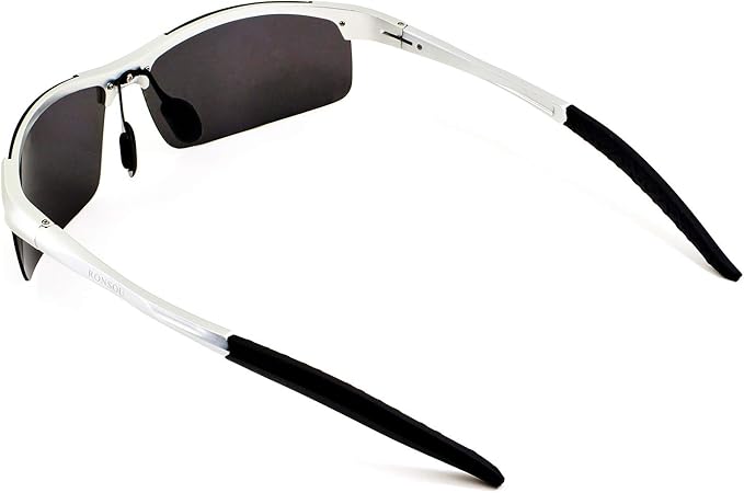 RONSOU Mens Sunglasses Polarized Sport UV Protection Ultralight Al Mg Sunglasses for Men Fishing Driving Golf