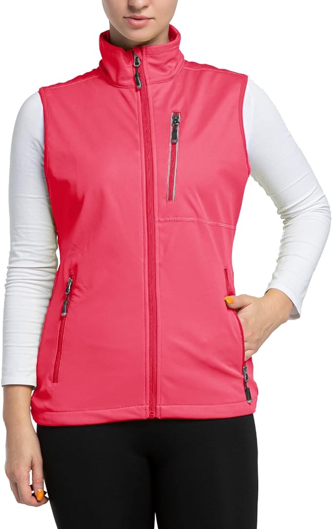 33,000ft Women's Lightweight Running Vest Outerwear with Pockets, Windproof Sleeveless Jacket for Golf Hiking Travel