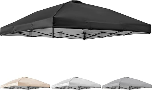 Canopy Replacement Top Cover for 10x10ft Pop Up Canopy Tent with Air Vent, Waterproof UV Protection - for Outdoor, Patio, Event, Garden (Black)
