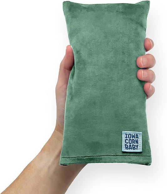 Mini - Microwavable Heating Pad & Reusable Cold Pack - Weighted Heating Pad for Cold Hands, Sore Neck, Achy Wrists - 4” x 8” - 1 lb (Jade Green)