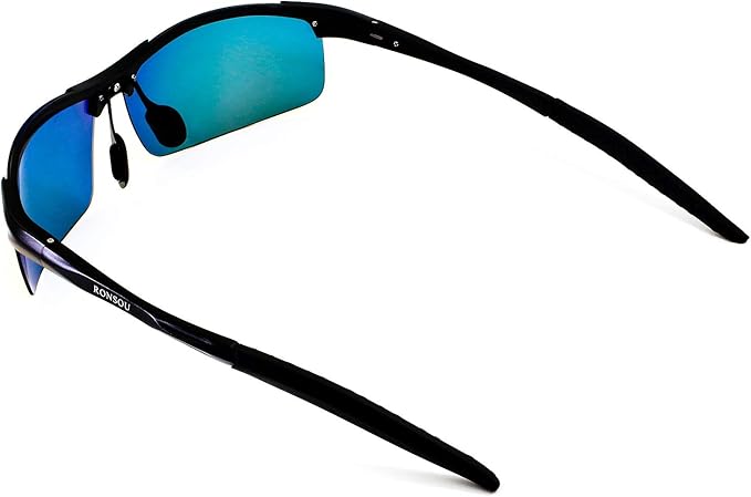 RONSOU Mens Sunglasses Polarized Sport UV Protection Ultralight Al Mg Sunglasses for Men Fishing Driving Golf