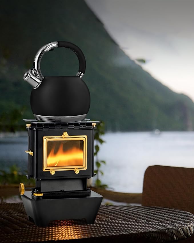 Camping Oil Lantern,Oil Lamp with Cooker Stove,Fuel Lamp for Outdoor,Portable Oil Lamp,Portable and Convenient for Heating and Cooking (Black)