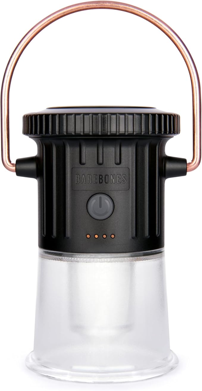Barebones Hoodoo Light – Black, Rechargeable 3-in-1 Camping Lantern & Flashlight – 600 Lumens LED Light with Magnetic Base, Tripod Mount, USB-C Charging & Dimmable Brightness for Outdoor Use