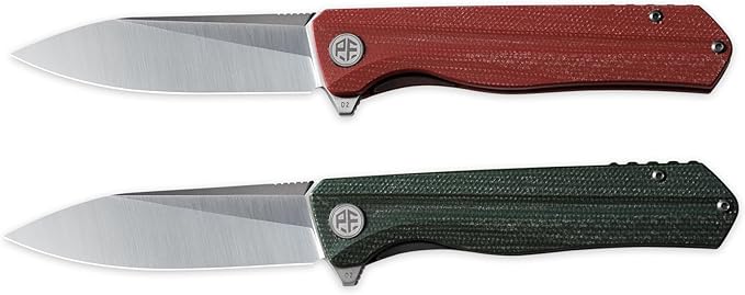 Petrified fish PF818,3.54" D2 Blade,104g G10 Handle Flipper Folding knife (Carbon fiber with G10 handle, Satin)
