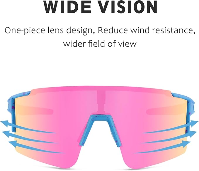 OULAIQI Cycling Sunglasses Polarized Sunglasses for Cycling Men Women with 1 Lens or 3 Interchangeable Lens Baseball Glasses