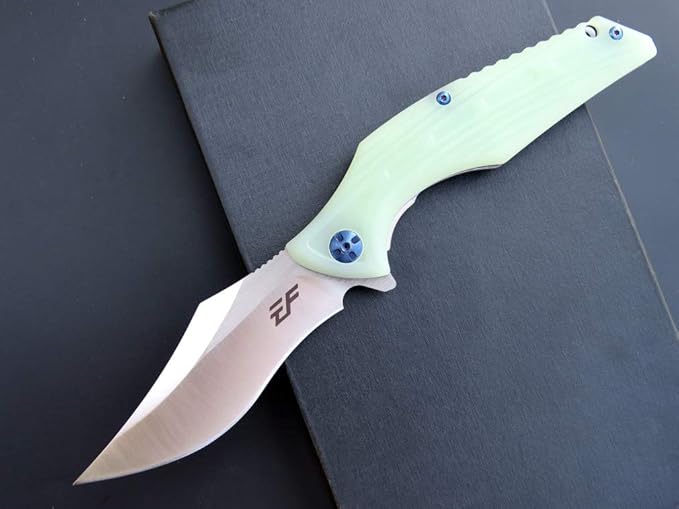 Eafengrow EF924 Folding Knife D2 Steel Blade + G10 Handle camping Knife Outdoor EDC TOOL (Jade)