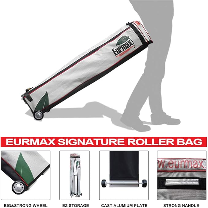 Eurmax USA 10'x15' Pop Up Canopy Tent Commercial Instant Canopies with Heavy Duty Roller Bag,Bonus 4 Sand Weights Bags (Orange)