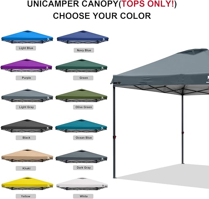 10x10 Pop Up Canopy Replacement Top Cover with Air Vent for Straight Leg Canopy Tent, Waterproof for Outdoor Garden Patio Camping Sun Shade(Top Only) (Light Gray, 1)