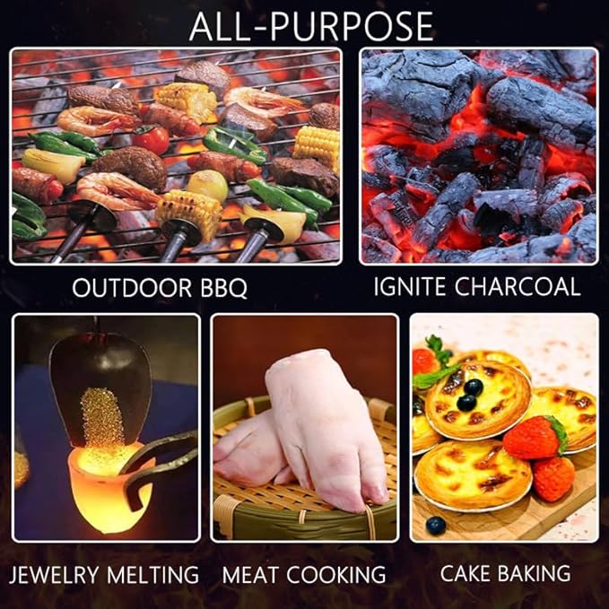 Butane torch, kitchen cooking torch, barbecue and welding, can be used in 360 ° reverse direction, adjustable flame, suitable for barbecue, baking, jewelry, welding, etc. (Butane is not included) (2)