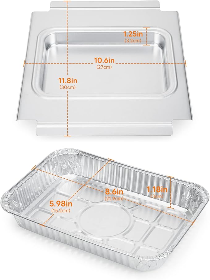 Stanbroil Grill Drip Pan with 15-Pack Foil Liners for Weber Q200 Q300 Q220 Q240 Q2000 Q3000 Q320 Q3200 Series Gas Grill, Replacement Part for Weber 80580 41877