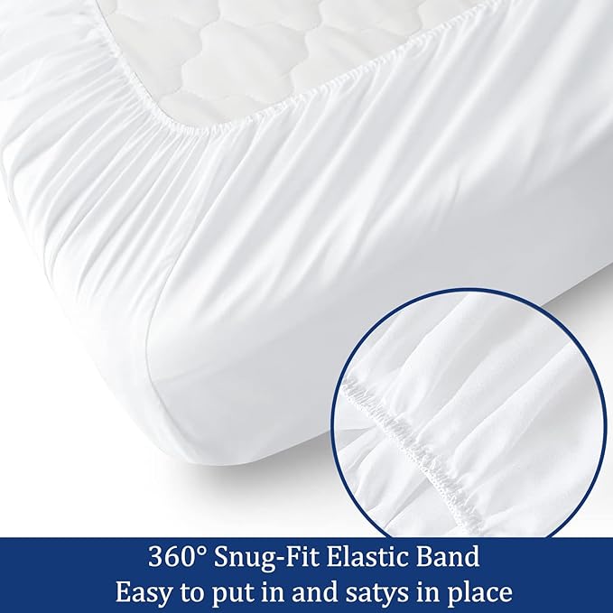 SKY BEDDINGS RV King Sheet Set 72 x 80-100% Egyptian Cotton, 600 Thread Count - 4 Piece RV Camper Bedding - Deep Pocket RV Sheets Fits Upto 16" Mattress - Soft & Breathable Camping Sheets - White