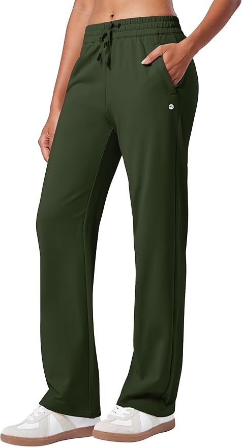 Willit Women's Fleece Lined Pants with Zipper Pockets Winter Thermal Warm Hiking Straight Leg Pants 27"/29"/31"