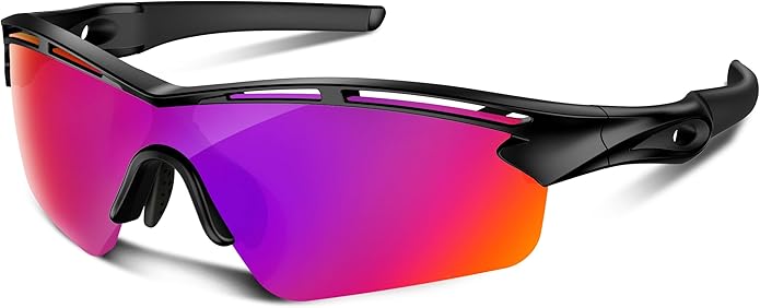 Rosemal Sports Sunglasses Polarized Cycling Sunglasses Running Driving Fishing Hiking for Men Women UV400 TAC TR90