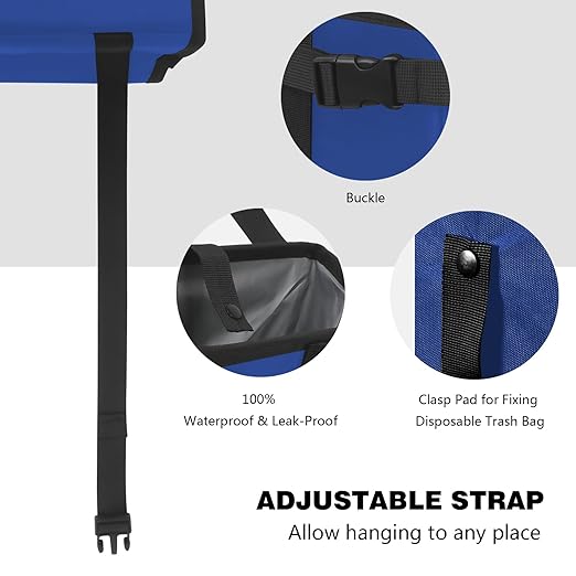 Homelove Car Trash Can, Leak-Proof Waterproof Trash Bin Collapsible Portable Auto Garbage Bag Large Capacity Trashcan Storage Bag Multipurpose Car Organizer Hanging (Blue)