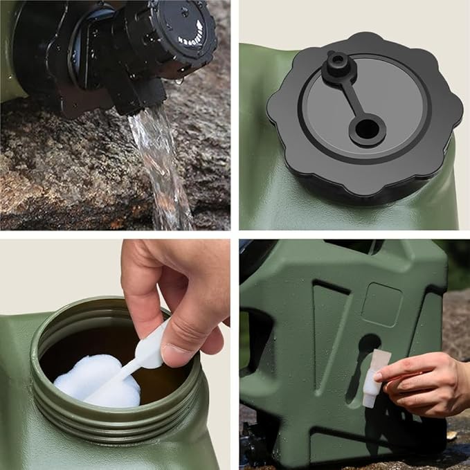 3.2 Gallon Water Jug with Spigot, BPA Free Leak-Proof Camping Water Container, Portable Emergency Water Storage for Outdoor Hiking, Camping, Home Use, Camping Essentials