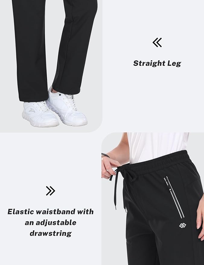 MoFiz Women's Waterproof Insulated Snow Pants Fleece Lined Winter Ski Hiking Pants Warm Outdoor Softshell with Elastic Waist
