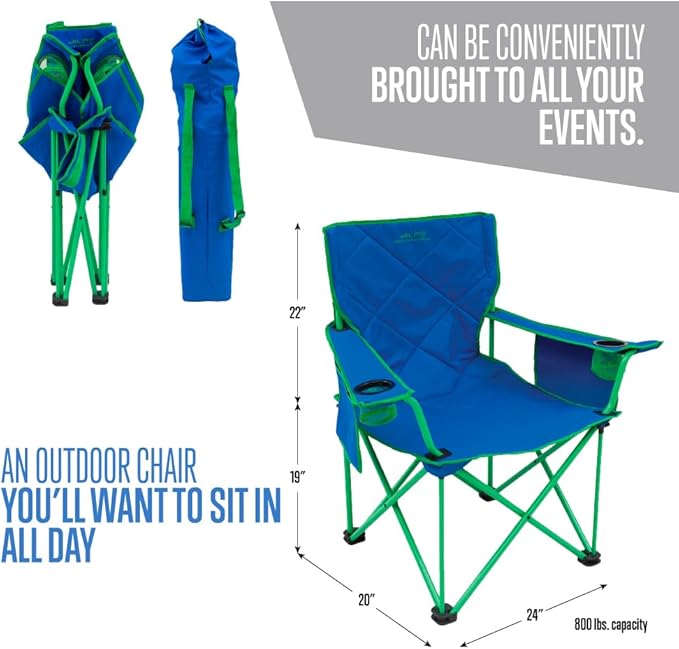 ALPS Mountaineering King Kong Camping Chairs for Adults with Mesh Cup Holders and Pockets, Built Durable and Reliable with Compact Foldable Steel Frame