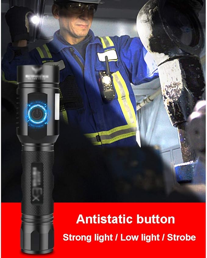 MORN Explosion Proof Flashlights Anti-Static Torch Strong Light Rechargeable Used in Industry, Fire Fighting, Airport, Gas Station