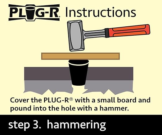 Plug-R 1 1/4" Asphalt Plugs, 25 Pack - Quick Fix Driveway & Pavement Repair, Easy Application, Weather Resistant Blacktop Patch for Potholes