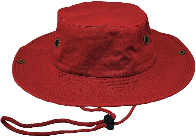 Glory Max Washed Cotton Bucket Hat with Chin Strap Fishing Sun Safari Boonie Cap