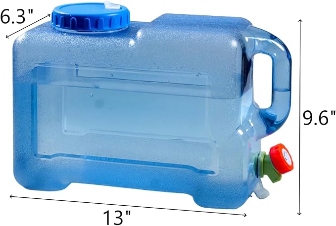 3.17 Gallon Water Container with Spigot, Portable Water Jug, No Leakage Camping Bucket with Tap, BPA Free Emergency Water Storage Tank for Camping, Vehicle, Car, Outdoor Hiking, Picnic
