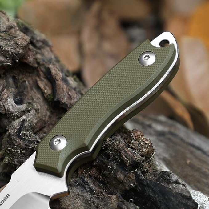 Small Fixed Blade Knife 7 inch Tactical Knife EDC D2 Steel with Kydex Sheath, G10 Handle, Clip Lock and Gift Box, Versatile for Horizontal and Vertical Carry