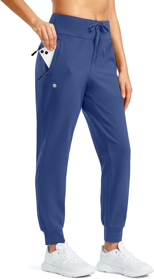 G Gradual Women's Fleece Lined Joggers Water Resistant Hiking Pants High Waisted Winter Thermal Sweatpants 3 Zipper Pockets