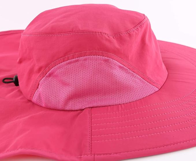 Home Prefer Outdoor UPF50+ Sun Hat Wide Brim Mesh Fishing Hat with Neck Flap