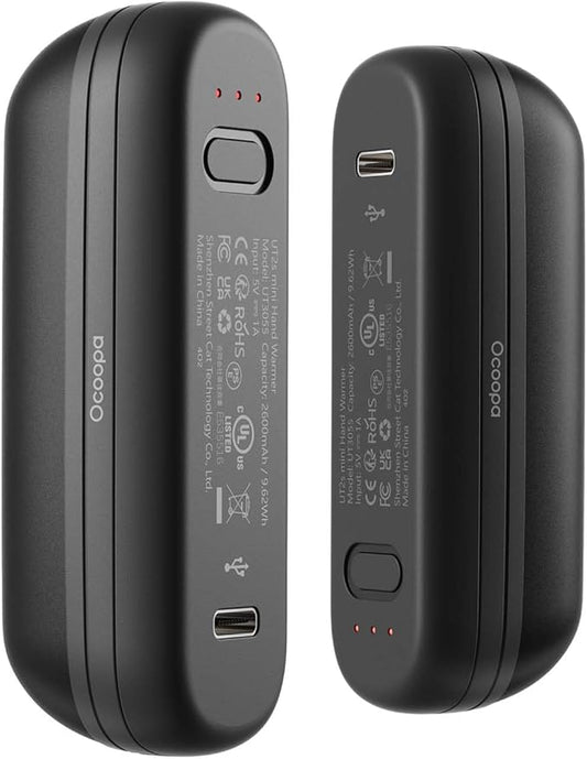 OCOOPA 2 in 1 Magnetic Rechargeable Hand Warmers, UT2s Mini Electric Handwarmers 2 Pack, Split USB-C, Reusable Portable Pocket Heater, Raynauds, Golf, Christmas, Tech Gifts for Women Men