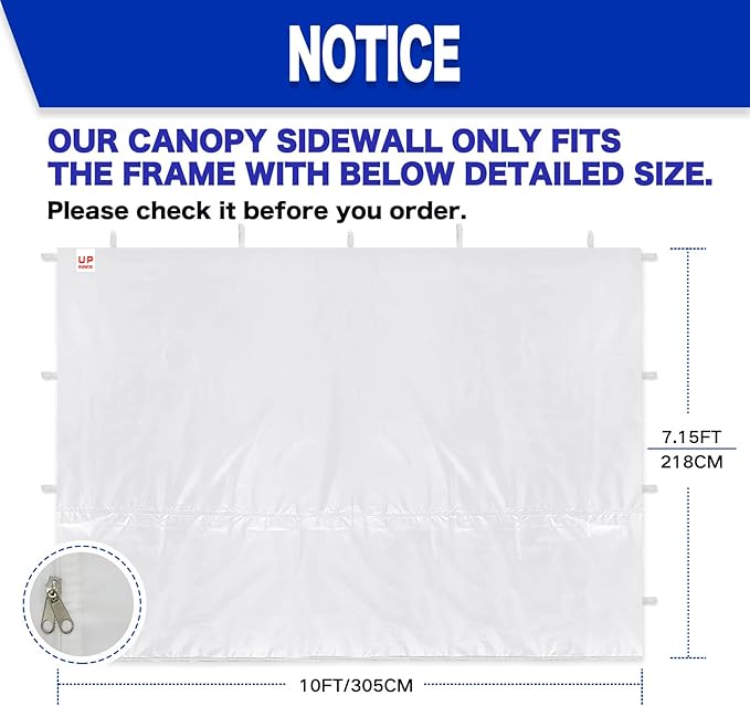 Instant Canopy Tent Sidewalls for 10x10 Pop Up Canopy Waterproof,99% UV Protection,3 Piece Sidewalls, Dusk Gray(3PCS Sidewall Only, Canopy Tent NOT Included)