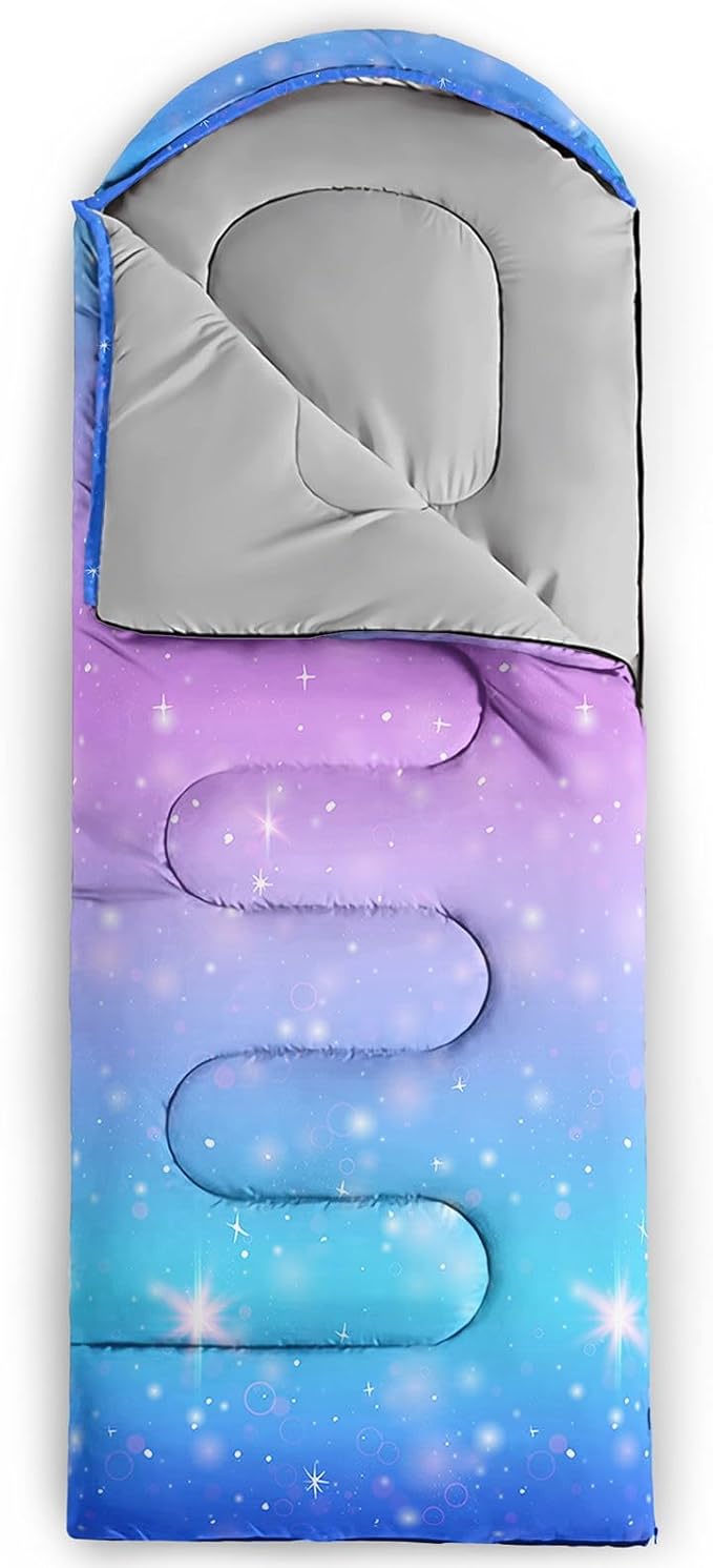Kids Sleeping Bag for Boys Girls,Checkerboard Cat Print-Lightweight Warm Portable Outdoor Indoor-Waterproof Cold Weather Resistant Sleeping Bag for Camping Hiking