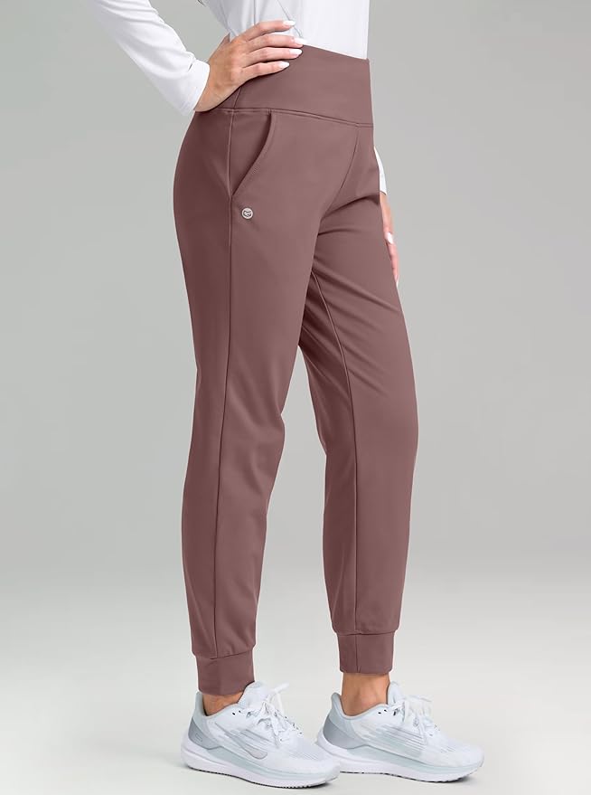 G Gradual Women's Fleece Lined Joggers High Waisted Water Resistant Thermal Hiking Pants Cold Weather Sweatpants with Pockets