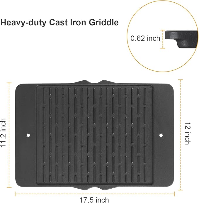 7598 Griddle for Weber Spirit 300 Spirit E-310 E-315 E-320 E-330 S-310 S-315 Spirit ii E310, Reversible Griddle for Weber Genesis Silver B/C Genesis Gold B/C,Genesis Platinum, Genesis1000-5000