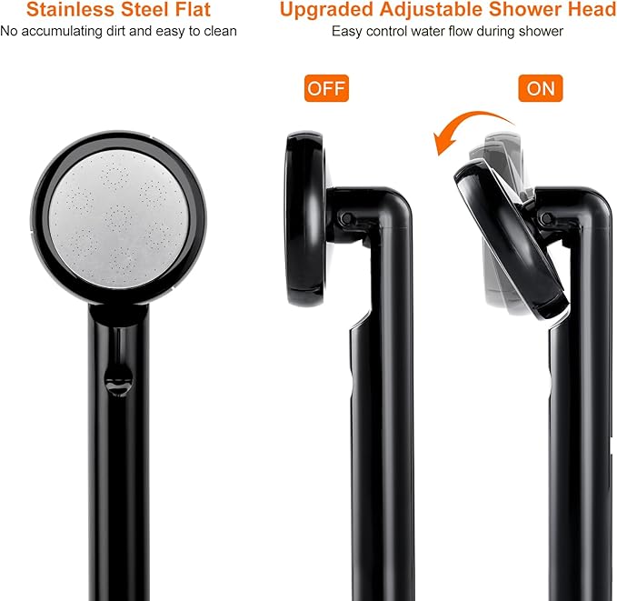 KEDSUM Portable Camp Shower, Camp Shower Head with Two Rechargeable Batteries, Portable Outdoor Shower for Camping, Hiking, Traveling JP-2040