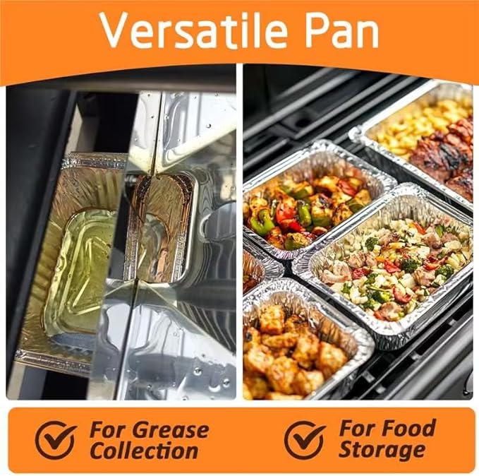 Uniflasy 20 Pack Drip Pan Liner Compatible with Napoleon Grills 62007, Grease Tray for Prestige I/II/V, Prestige PRO, Rogue, Mirage, Ultra Chef, Disposable Aluminum Foil Pan Replacement