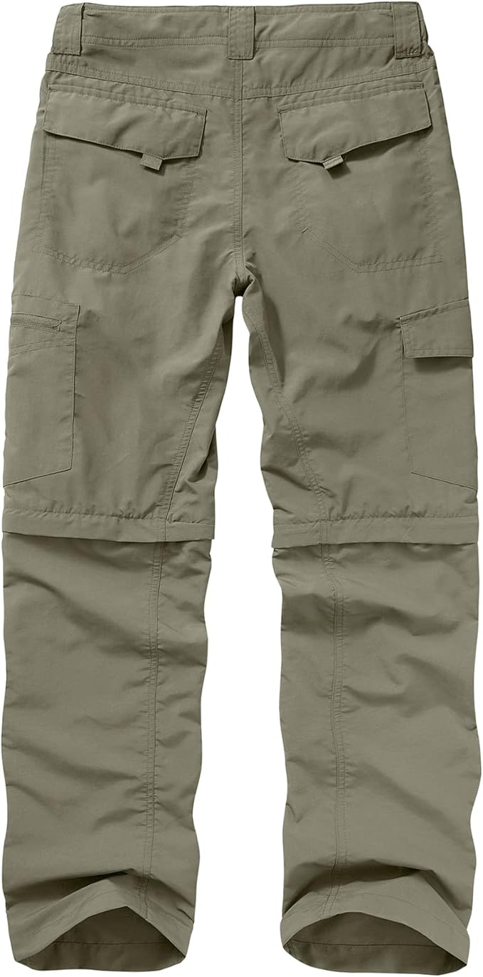 Mens Hiking Pants Convertible Lightweight Quick Dry Zip Off Fishing Safari Camping Travel boy Scout Pants