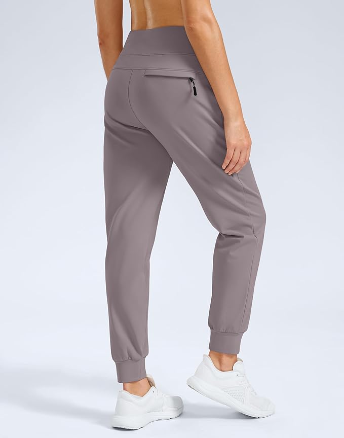 G Gradual Women's Fleece Lined Joggers Water Resistant Hiking Pants High Waisted Winter Thermal Sweatpants 3 Zipper Pockets