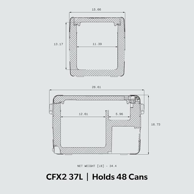 Dometic CFX2 37-Liter Portable Refrigerator and Freezer, Powered by AC/DC