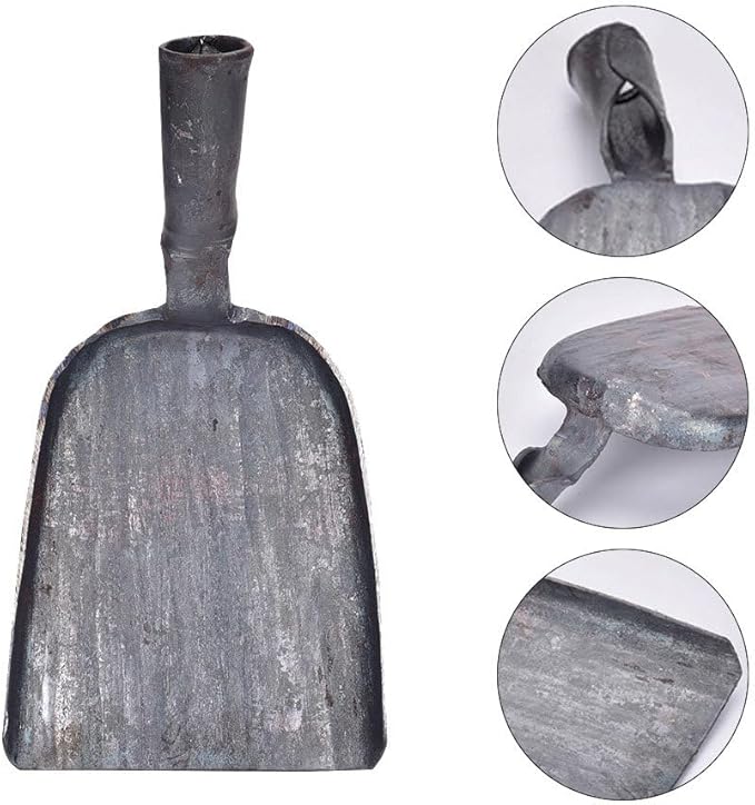 Steel Fireplace Ash Shovel, BBQ Charcoal Shovel Small Compact Coal Scoop Cleaning Flat Scooping Spade for Kitchen Sand Stove Garden Supplies Outdoor Indoor (4.3 * 7.8“)